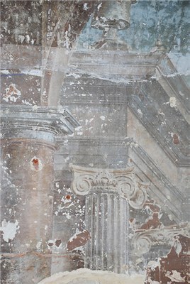 Fragment van het fresco in de kloostergang © Urban.brussels